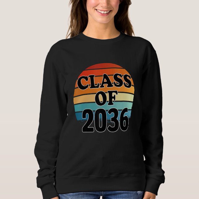 Class Of 2036 Senior Graduate Retro Graduation Sweatshirt (Front)