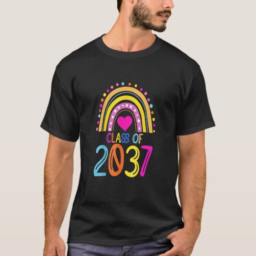 Class Of 2037 Cute Boho Rainbow Kindergarten Presc T_Shirt