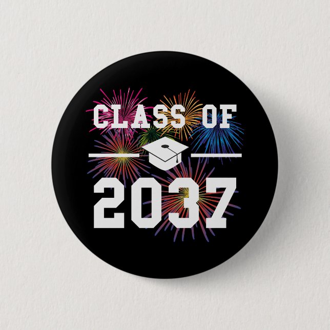 Class of 2037 First Day of School Grow with Me Button (Front)