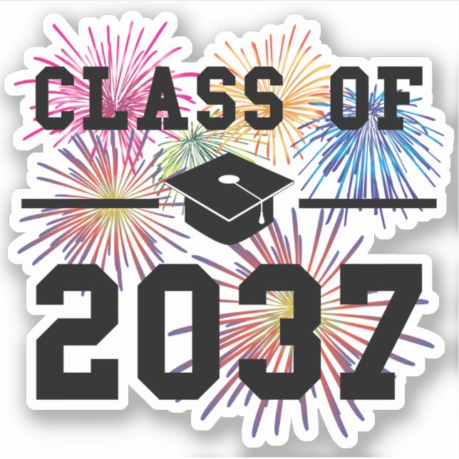 Class of 2037 First Day of School Grow with Me Sticker (Front)