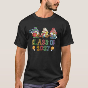 Class Of 2037 Gnome Graduation Kindergarten First T-Shirt