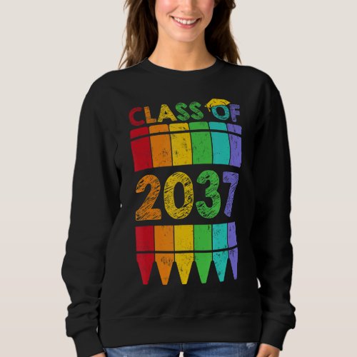 Class Of 2037 Grow With Me Graduation First Day Of Sweatshirt