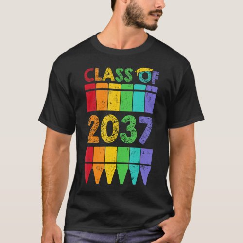 Class Of 2037 Grow With Me Graduation First Day Of T_Shirt