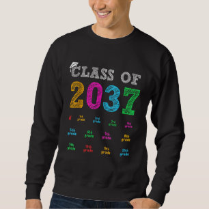 Class Of 2037 Grow With Me Handprint Kindergarten  Sweatshirt