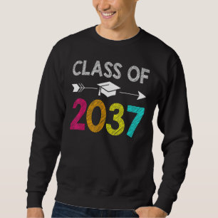 Class Of 2037 Grow With Me Kindergarten Graduation Sweatshirt