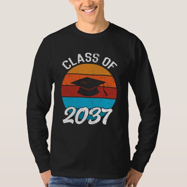 Class Of 2037 Kindergarten Graduate Graduation Gir T-Shirt (Front)