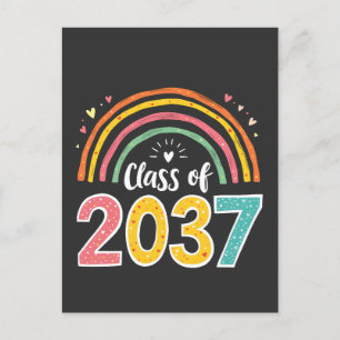 Class Of 2037 Kindergarten Graduation School Announcement Postcard