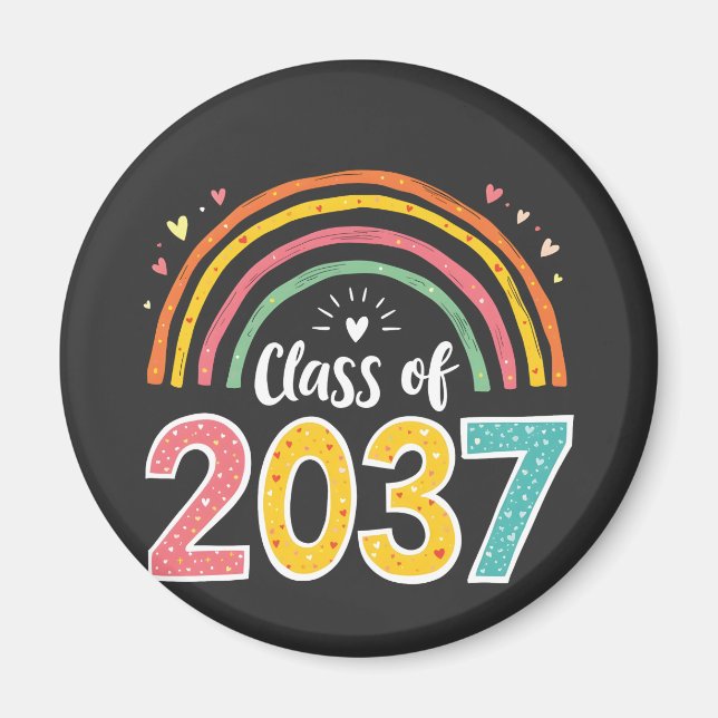 Class Of 2037 Kindergarten Graduation School  Magnet (Front)