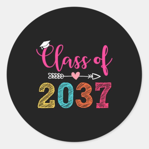 Class Of 2037 Pre K Grow With Me Graduation Boys G Classic Round Sticker