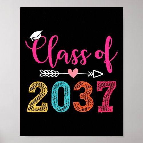 Class Of 2037 Pre K Grow With Me Graduation Boys G Poster