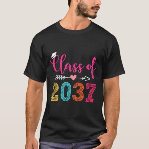 Class Of 2037 Pre K Grow With Me Graduation Boys G T_Shirt