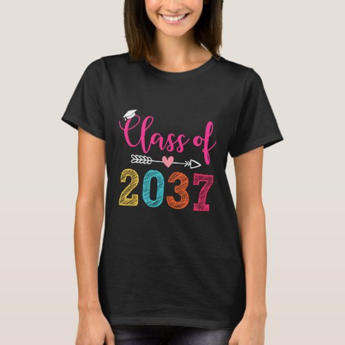 Class Of 2037 Pre K Grow With Me Graduation Boys G T_Shirt