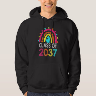 Class of 2037 Rainbow Graduation First Day of Scho Hoodie