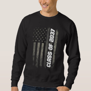Class of 2037 Senior 2037 Graduation American Flag Sweatshirt
