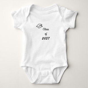 Class of 2037 with Graduation Cap Baby Bodysuit