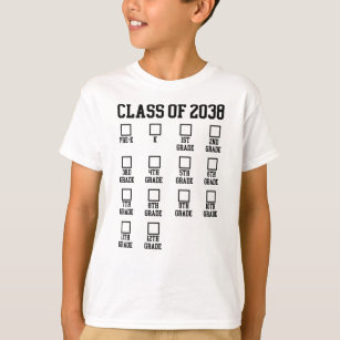 Class of 2038 Grow with me Checklist Graduation T-Shirt