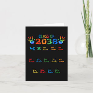 Class of 2038 Grow With Me Color Handprint Pre-K 1 Card