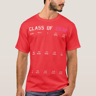 Class of 2038 Grow with Me Graduation First Day Ha T-Shirt