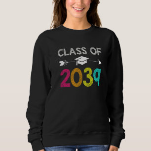 Class Of 2039 Grow With Me Kindergarten Graduation Sweatshirt
