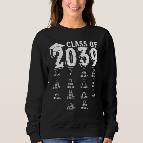 Class Of 2039 Grow With Me Kindergarten Pre K Grad Sweatshirt