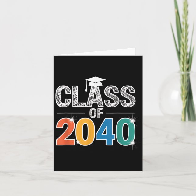 Class Of 2040 Grow With Me First Day Of School Gra Card (Front)