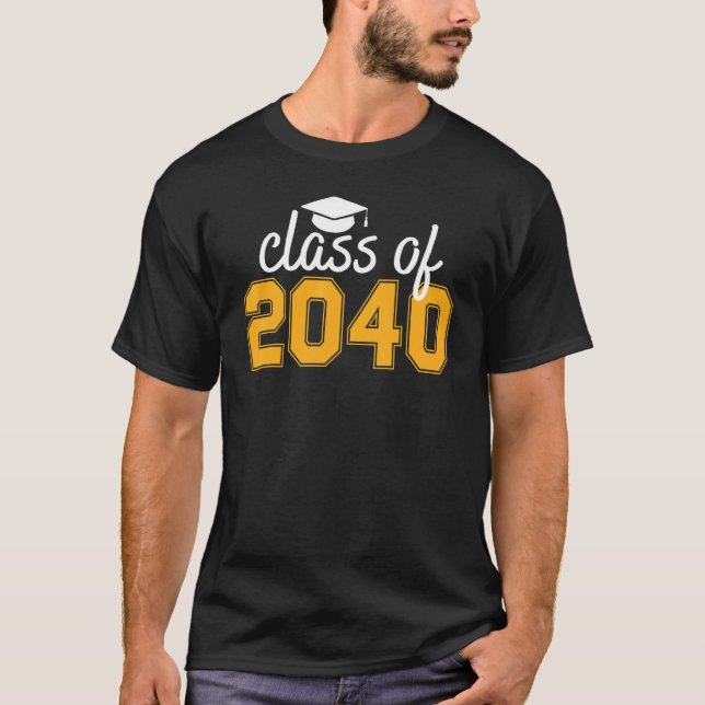 Class Of 2040 Senior Graduation Countdown To Gradu T-Shirt (Front)