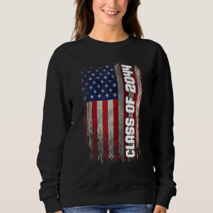 Class of 2044  Senior 2044 USA American Flag Sweatshirt