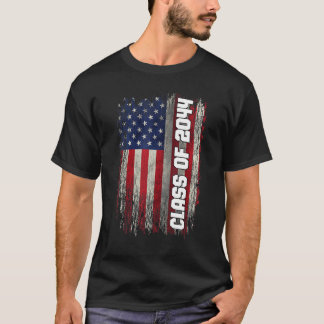 Class of 2044  Senior 2044 USA American Flag T-Shirt
