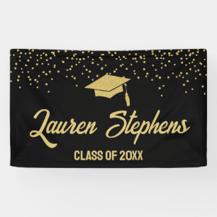 Class of 20XX Black and Gold Banner Sign