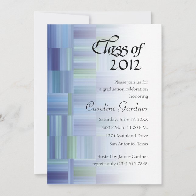 Class of 20XX  Color Blocks and Stripes Invitation (Front)
