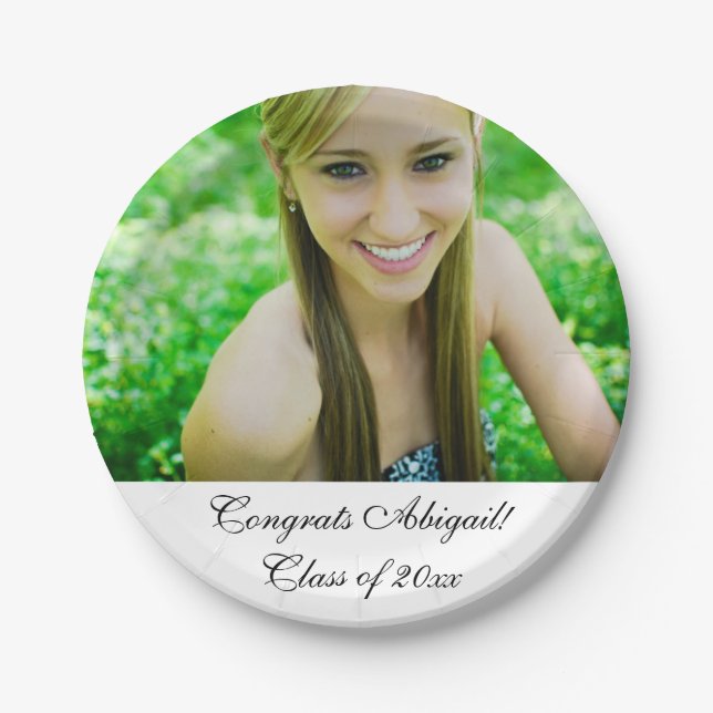 Class of 20XX Congrats Grad Paper Plates (Front)