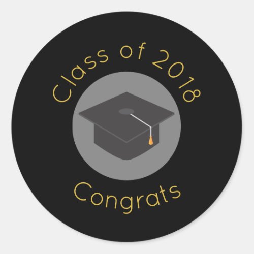 Class of 20xx Congrats w Graduation Cap Classic Round Sticker
