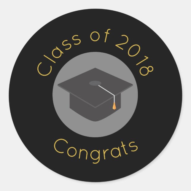 Class of 20xx Congrats w/ Graduation Cap Classic Round Sticker (Front)