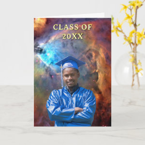 Class of 20XX Custom Photo Orion Nebula Graduation Card