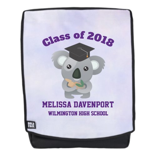 Class of 20xx Cute Koala Bear in Graduation Cap Backpack