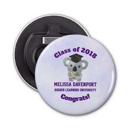 Class of 20xx Cute Koala Bear in Graduation Cap Bottle Opener