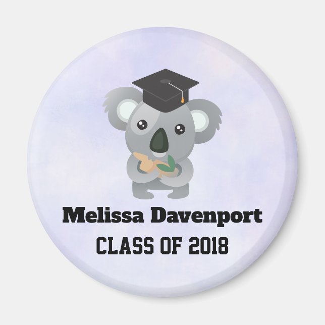 Class of 20xx Cute Koala Bear in Graduation Cap Magnet (Front)