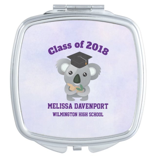 Class of 20xx Cute Koala Bear in Graduation Cap Makeup Mirror (Front)