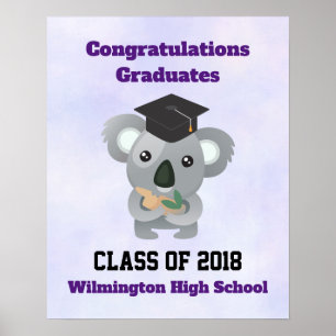 Class of 20xx Cute Koala Bear in Graduation Cap Poster