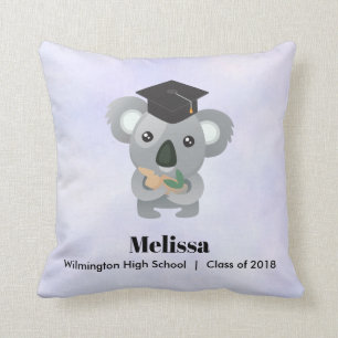 Class of 20xx Cute Koala Bear in Graduation Cap Throw Pillow
