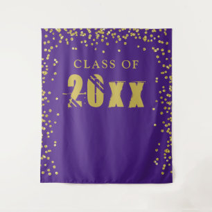 CLASS OF 20XX Gold Confetti Purple Photo Backdrop