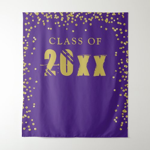 CLASS OF 20XX Gold Confetti Purple Photo Backdrop