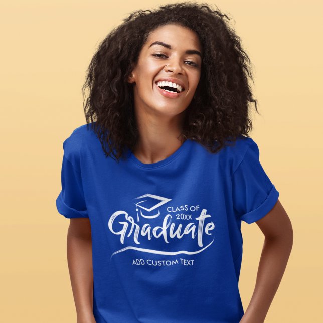Class of 20XX Grad Cap Custom Text Graduation T-Shirt (Creator Uploaded)