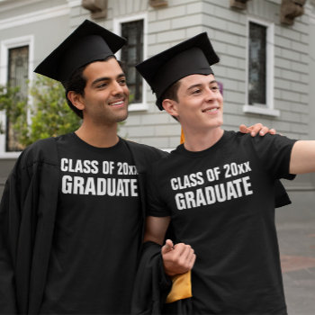 Class Of 20xx Graduate Black Graduation T-shirt by online_store at Zazzle