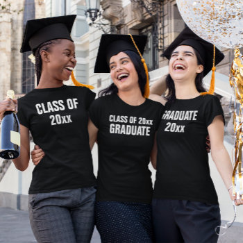 Class Of 20xx Graduate Black Shirt by online_store at Zazzle