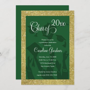 Class Of 20xx Graduate Celebration Any Color Gold Invitation by TailoredType at Zazzle