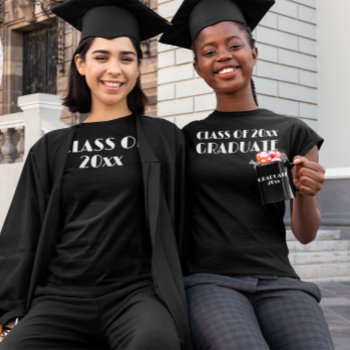 Class Of 20xx Graduate Graduation Black T-shirt by online_store at Zazzle