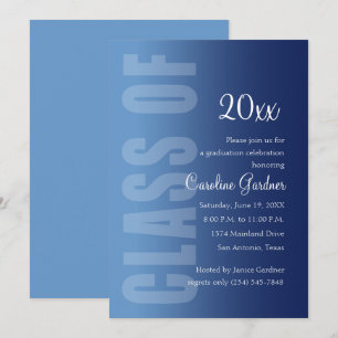 Class of 20XX Graduation Any Color with Navy Fade Invitation