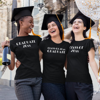 Class Of 20xx Graduation Black Shirt by online_store at Zazzle