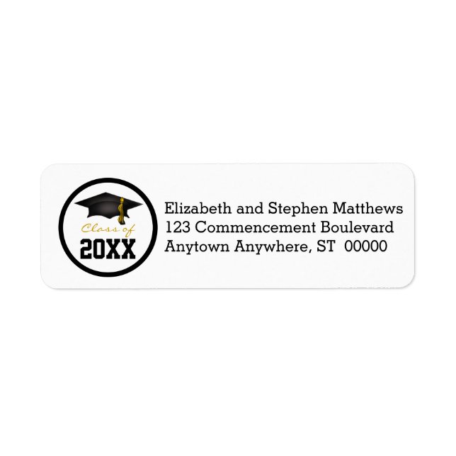 Class of 20xx Graduation Cap Label (Front)